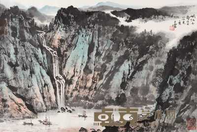 宋玉麟 峡江图 镜心 46×68cm